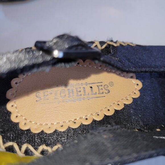 Seychelles Singapore Women's Black Slingback Open Toe Cork Wedge Shoes Size 10 - Picture 8 of 8